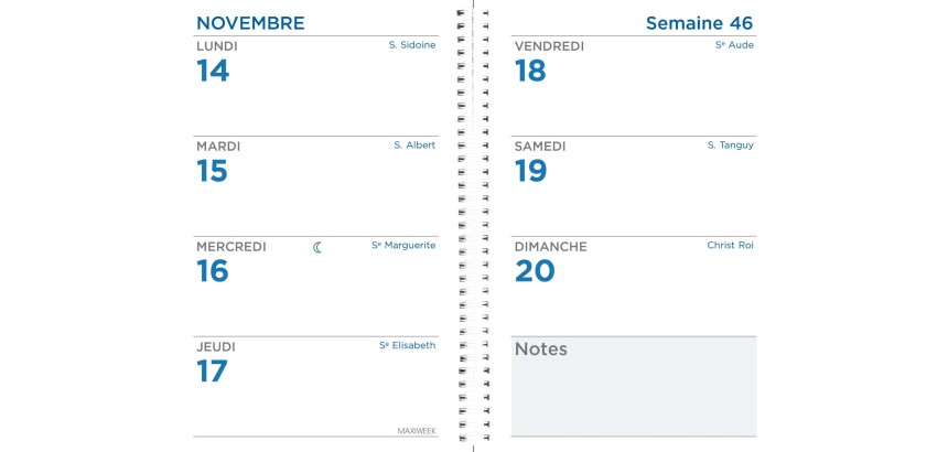 Quo Vadis - Recharge Agenda - Spiralé - 2027 - Maxiweek 1015 S - Semainier Horizontal - Français - 13 mois de décembre à décembre - 10x15 cm
