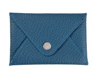 Quo Vadis - Porte-cartes de visite - Camargue - Bleu - 10x6,5 cm Cuir pleine fleur de taurillon