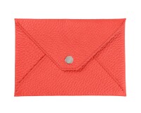 Quo Vadis - Enveloppe papiers identité - Camargue - Corail - 14x9,5 cm Cuir pleine fleur de taurillon