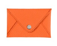 Quo Vadis - Porte-cartes de visite - Camargue - Orange - 10x6,5 cm Cuir pleine fleur de taurillon