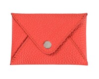 Quo Vadis - Porte-cartes de visite - Camargue - Corail - 10x6,5 cm Cuir pleine fleur de taurillon