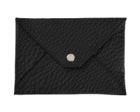Quo Vadis - Enveloppe papiers identité - Camargue - Noir - 14x9,5 cm Cuir pleine fleur de taurillon
