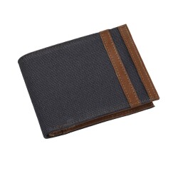 Quo Vadis - Porte-cartes/porte billets - S1829 - Bleu / marron - 12x8,5x1,2 cm Cuir pleine fleur de vachette