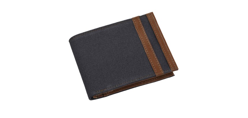 Quo Vadis - Porte-cartes/porte billets - S1829 - Bleu / marron - 12x8,5x1,2 cm Cuir pleine fleur de vachette