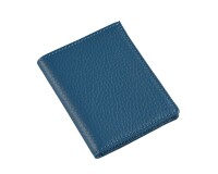 Quo Vadis - Porte-cartes/porte billets - Camargue - Bleu - 12x8,5x1,2 cm Cuir pleine fleur de taurillon