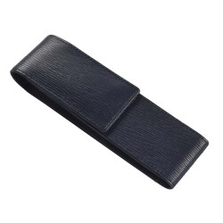 Quo Vadis - Etui stylo 2 places - Eaton - 16x2,5x0,8 cm - Cuir pleine fleur de vachette - 1 compartiment(s) -  par 4