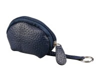 Quo Vadis - Mini porte-clés/porte-monnaie - Goya - Bleu marine - 7,5x4x7 cm Cuir pleine fleur de vachette
