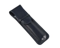 Quo Vadis - Etui stylo 2 places - Satiny - Bleu marine - 16x2,5x0,8 cm Cuir pleine fleur de vachette - 1 compartiment(s)