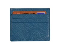 Quo Vadis - Porte-carte - Camargue - Bleu - 10x8,5 cm Cuir pleine fleur de taurillon