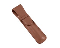 Quo Vadis - Etui stylo 1 place - Satiny - Marron - 16,5x5x1 cm Cuir pleine fleur de vachette - 1 compartiment(s)