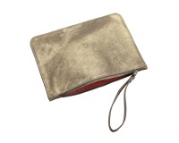 Quo Vadis - Pochette - Julo - Beige - 18x25 cm Cuir de vachette suédé