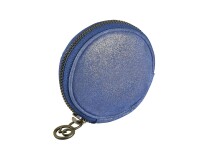 Quo Vadis - Porte-monnaie - Ronde - Julo - Bleu marine - 9x9x4 cm Cuir de vachette suédé - 1 compartiment(s)