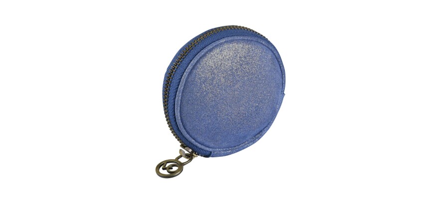 Quo Vadis - Porte-monnaie - Ronde - Julo - 9x9x4 cm Cuir de vachette suédé - 1 compartiment(s)