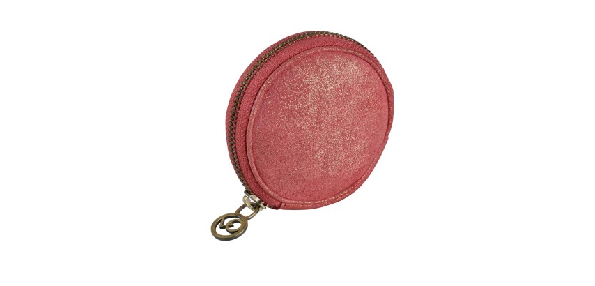 Quo Vadis - Porte-monnaie - Ronde - Julo - 9x9x4 cm Cuir de vachette suédé - 1 compartiment(s)
