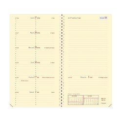 Quo Vadis - Recharge Agenda - Spiralé - 2026 - Italnote S Prestige - Semainier Horizontal - Français - 12 mois et 1/2 de mi-décembre à décembre - 8,8x17 cm