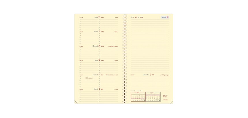 Quo Vadis - Recharge Agenda - Spiralé - 2027 - Italnote S Prestige - Semainier Horizontal - Français - 12 mois et 1/2 de mi-décembre à décembre - 8,8x17 cm