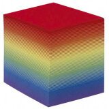 Bloc cube Quo Vadis - Arc en ciel - 9x9x8 cm - Papier Clairefontaine multicolore par 20 - Arc en ciel