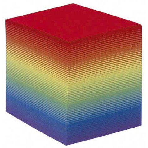 Bloc cube Quo Vadis - Arc en ciel - 9x9x8 cm - Papier Clairefontaine multicolore par 20 - Arc en ciel