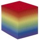 Bloc cube Quo Vadis - Arc en ciel - 9x9x8 cm - Papier Clairefontaine multicolore par 20 - Arc en ciel