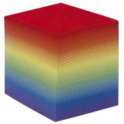 Bloc cube recharge Quo Vadis - Classic - 9x9x7,5 cm - Papier Clairefontaine multicolore par 20 - Arc en ciel