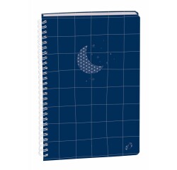Quo Vadis - Carnet de notes - Spiralé - Authentik - Lune - Pages Points (dots) et lignées - 15x21 cm