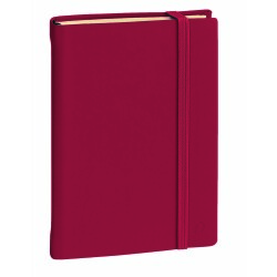 Carnet de note quo vadis 15 lignes silk bordeaux          elastique. 192 pages format   10x15cm