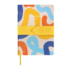 Quo Vadis - Carnet de notes - Français - Iconique - Jaune - Pages Lignées - 15x21 cm   Toile (effet tissé) -