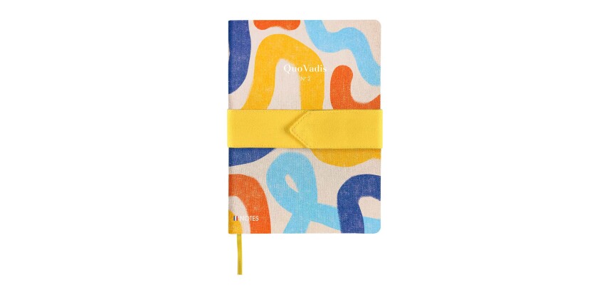 Quo Vadis - Carnet de notes - Français - Iconique - Jaune - Pages Lignées - 15x21 cm   Toile (effet tissé) -