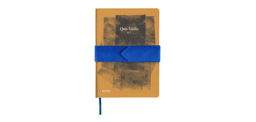 Quo Vadis - Carnet de notes - Français - Iconique - Tampon - Pages Lignées - 15x21 cm   Toile (effet tissé) -
