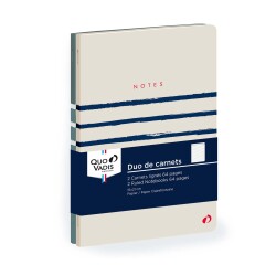 Quo Vadis - Carnet de notes - Fantaisie - Blanc - Pages Lignées - 15x21 cm - par 2