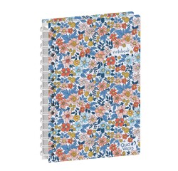 Quo Vadis - Carnet de notes - Spiralé - Daisy - liberty - Pages Points (dots) et lignées - 15x21 cm