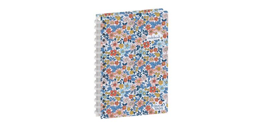 Quo Vadis - Carnet de notes - Spiralé - Daisy - liberty - Pages Points (dots) et lignées - 15x21 cm