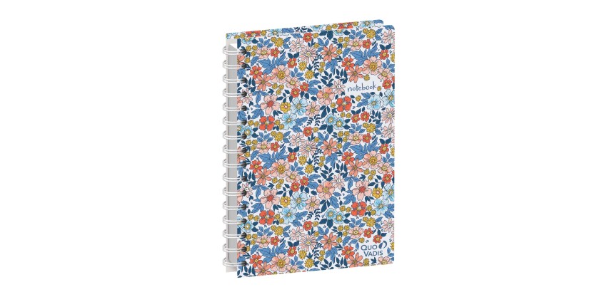 Quo Vadis - Carnet de notes - Spiralé - Daisy - liberty - Pages Points (dots) et lignées - 15x21 cm