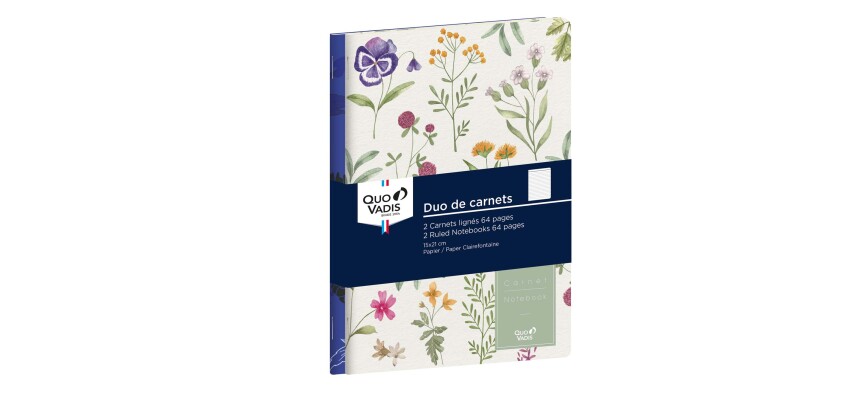 Quo Vadis - Carnet de notes - Daisy - Pages Lignées - 15x21 cm - par 2