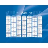 Quo Vadis - Calendrier mural - 2027 - Français - Classic - Bleu - 14 mois de décembre à janvier - 18x13,5 cm - par 10