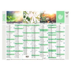 Quo Vadis - Calendrier mural - 2026 - Français - Equology - Multicolore - 14 mois de décembre à janvier - 55x40,5 cm -  recyclé - par 10