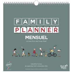 Quo Vadis - Calendrier familial à feuillets - Spiralé - 2025-2026 - Français - Family Planner - 16 mois de septembre à décembre - 30x30 cm - par 5
