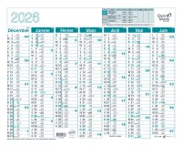 Quo Vadis - Calendrier mural - 2026 - Français - Classic - 14 mois de décembre à janvier - 55x40,5 cm