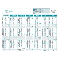 Quo Vadis - Calendrier mural - 2026 - Français - Classic - 14 mois de décembre à janvier - 55x40,5 cm