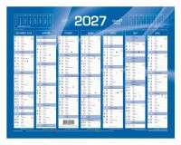 Quo Vadis - Calendrier mural - 2027 - Français - Classic - Bleu - 14 mois de décembre à janvier - 27x21 cm - par 10