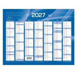 Quo Vadis - Calendrier mural - 2027 - Français - Classic - Bleu - 14 mois de décembre à janvier - 27x21 cm