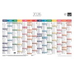 Quo Vadis - Calendrier mural - 2026 - Français - Arc en ciel - Multicolore - 14 mois de décembre à janvier - 65x43 cm - par 10