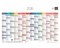 Quo Vadis - Calendrier mural - 2026 - Français - Arc en ciel - Multicolore - 14 mois de décembre à janvier - 65x43 cm - par 10