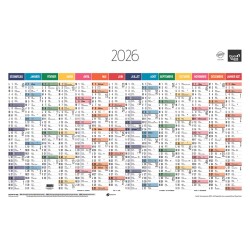 Quo Vadis - Calendrier mural - 2026 - Français - Arc en ciel - Multicolore - 14 mois de décembre à janvier - 65x43 cm - par 10