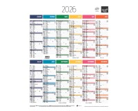 Quo Vadis - Calendrier mural - 2026 - Français - Arc en ciel - Multicolore - 12 mois de janv à déc. - 43x55 cm - par 10