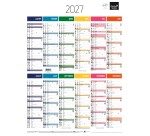 Quo Vadis - Calendrier mural - 2027 - Français - Arc en ciel - Arc-en-ciel - 12 mois de janvier à décembre - 40,5x55 cm - par 10