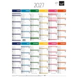 Quo Vadis - Calendrier mural - 2027 - Français - Arc en ciel - Arc-en-ciel - 12 mois de janvier à décembre - 40,5x55 cm - par 10