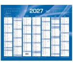 Quo Vadis - Calendrier mural - 2027 - Français - Classic - Bleu - 14 mois de décembre à janvier - 43x33,5 cm