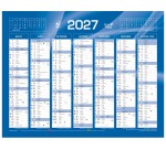 Quo Vadis - Calendrier mural - 2027 - Français - Classic - Bleu - 14 mois de décembre à janvier - 43x33,5 cm