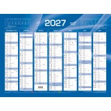 Quo Vadis - Calendrier mural - 2027 - Français - Classic - Bleu - 14 mois de décembre à janvier - 55x40,5 cm - par 10